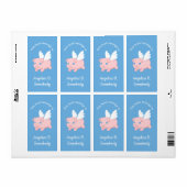 Flying Pig - Cute Piglet met Wings Bookplate Etiket (Full Sheet)