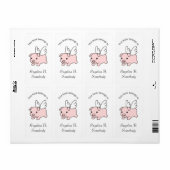 Flying Pig - Cute Piglet met Wings Bookplate Etiket (Full Sheet)
