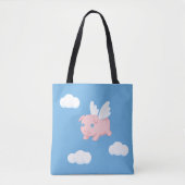 Flying Pig - Cute Piglet with Wings Tote Bag (Voorkant)