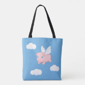 Flying Pig - Cute Piglet with Wings Tote Bag (Achterkant)