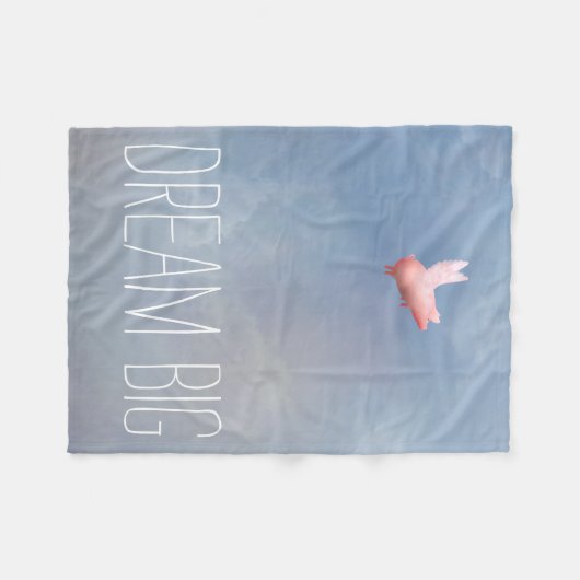 Flying Pig Dream Big Fleece Deken (Voorkant (Horizontaal))
