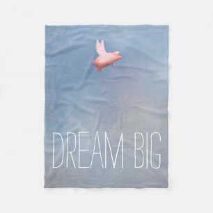 Flying Pig Dream Big Fleece Deken