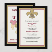 Flying Pig Fleur de Lis Save the Date (Voorkant / Achterkant)