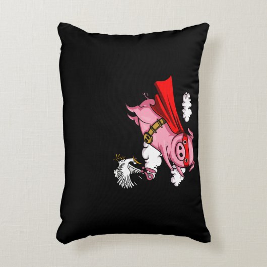 Flying Pig Funny Boerderij Animal Pork Accent Kussen (Voorkant(Verticaal))