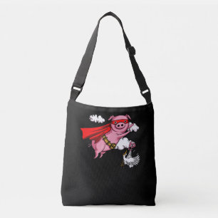 Flying Pig Funny Boerderij Animal Pork Crossbody Tas