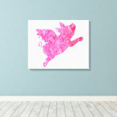 Flying Pig Gifts, Wanneer varkens vliegen, Vliegen Canvas Afdruk (Insitu (Houten vloer))