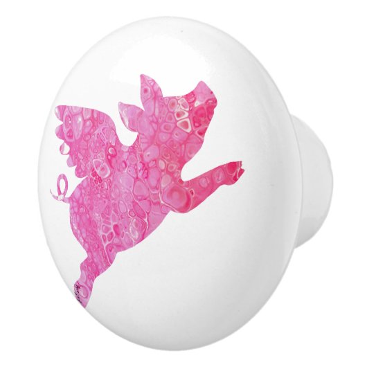 Flying Pig Gifts, Wanneer varkens vliegen, vliegen Keramische Knop (Rechts)