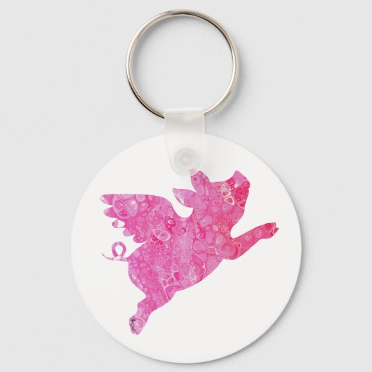 Flying Pig Gifts, Wanneer varkens vliegen, Vliegen Sleutelhanger (Voorkant)
