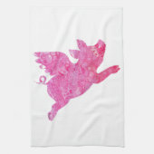 Flying Pig Gifts, Wanneer varkens vliegen, vliegen Theedoek (Verticaal)