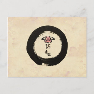 Flying Pig-Hope and Faith Briefkaart