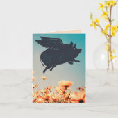 Flying Pig Kaart (Gele Bloem)