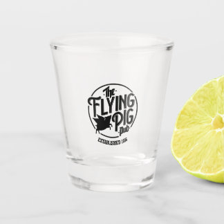 Flying Pig Logo Shot Glass Glas