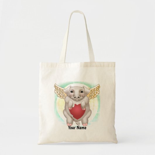 Flying Pig Love canvas tassen (Voorkant)