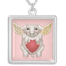 Flying Pig Love Square ketting