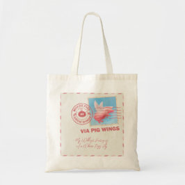 Flying Pig Postage Tote Bag