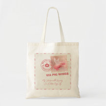 Flying Pig Postage Tote Bag