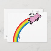 Flying Pig Rainbow Briefkaart (Voorkant / Achterkant)