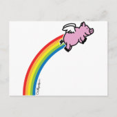 Flying Pig Rainbow Briefkaart (Voorkant)