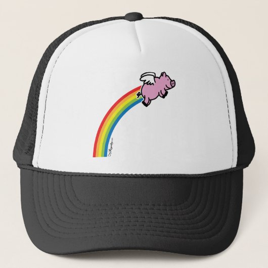 Flying Pig Rainbow Trucker Pet (Voorkant)