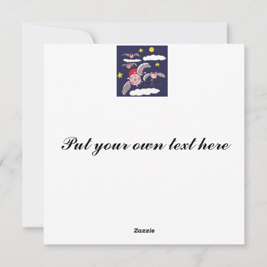 Flying Pig Santa Feestdagenkaart (Achterkant)