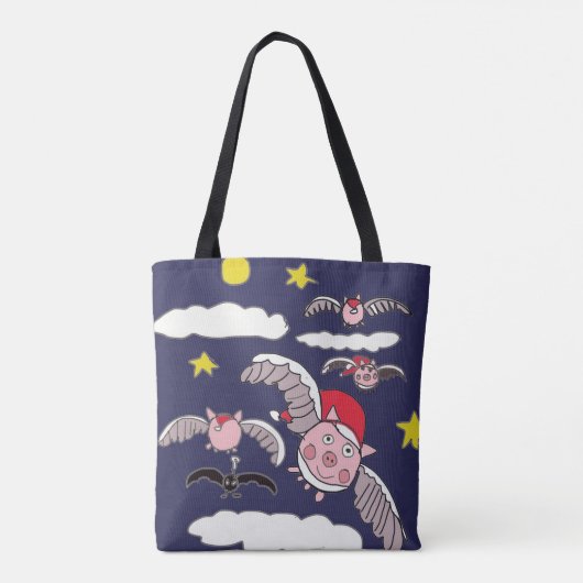 Flying Pig Santa Tote Bag (Achterkant)