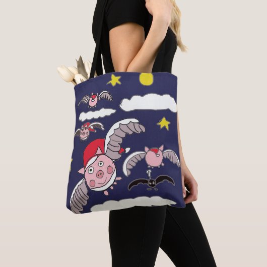 Flying Pig Santa Tote Bag (Dichtbij)