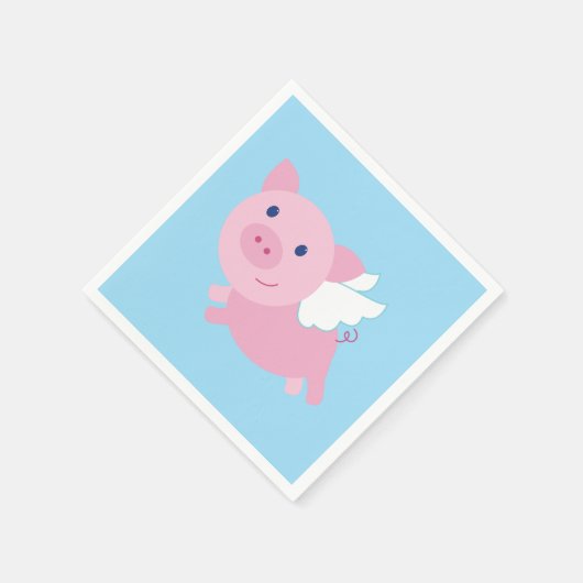 Flying Pig Schattige 1e Verjaardag Party Servetten (Hoek)