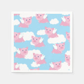 Flying Pig Schattige 1e Verjaardag Party Servetten (Voorkant)