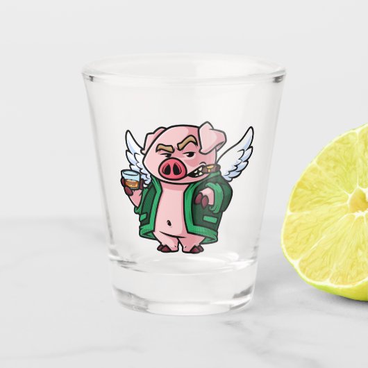 Flying Pig Shot Glass Glas (Voorkant)
