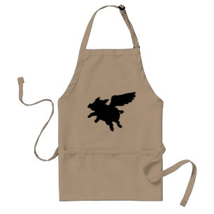 Flying Pig Silhouette Standaard Schort