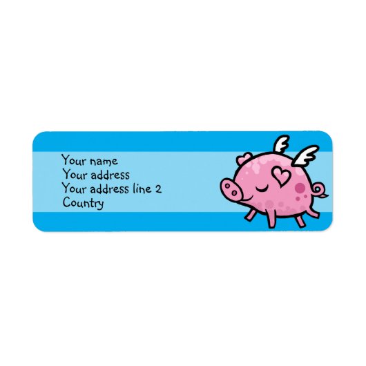 Flying Pig Slim Adreslabel Etiket (Voorkant)
