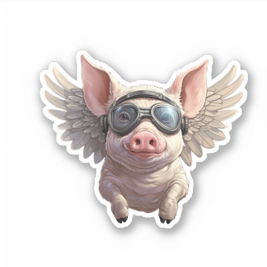 Flying Pig Sticker (Voorkant)