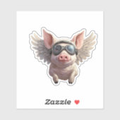 Flying Pig Sticker (Vel)