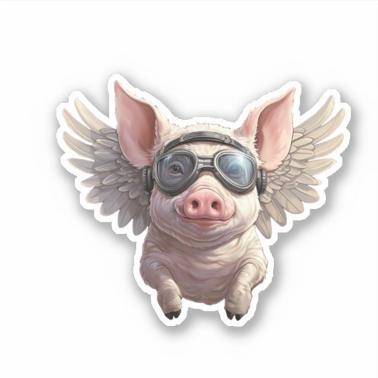 Flying Pig Sticker (Voorkant)