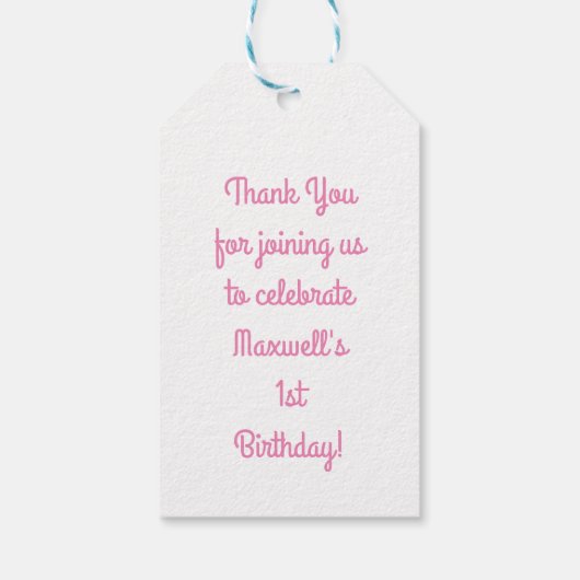 Flying Pig verjaardagsfeestje Cadeaulabel (Achterkant)