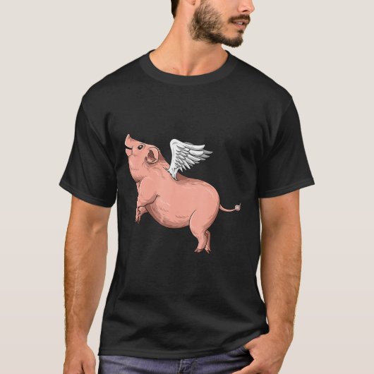 Flying Pig With Wings Fly Pig Lovers T-shirt (Voorkant)