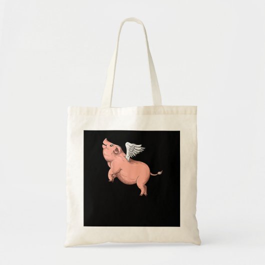 Flying Pig With Wings Fly Pig Lovers Tote Bag (Voorkant)