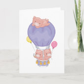 Flying Piggies in Hot Air Balloon Kaart (Voorkant)