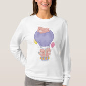 Flying Piggies in Hot Air Balloon T-shirt (Voorkant)