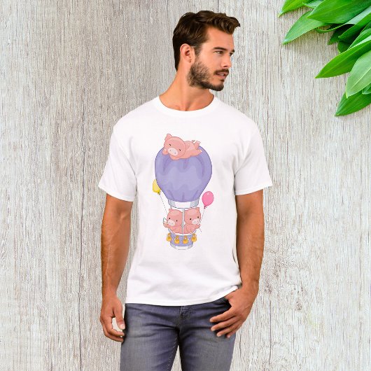 Flying Piggies in Hot Air Balloon T-shirt