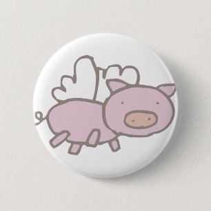 Flying Piggy Ronde Button 5,7 Cm