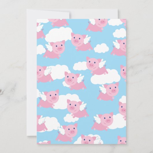 Flying Pigs 1st Birthday Schattigee Uitnodigingen (Achterkant)