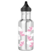 Flying Pigs Cute Kinder Water Flesje met naam Waterfles (Rechts)