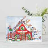 Flying Pigs Decorate for Kerstinvitations Kaart (Staand voorkant)