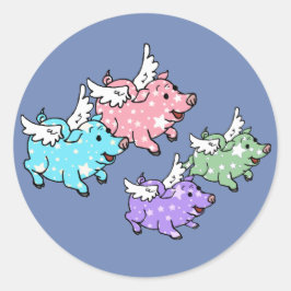 Flying Pigs Family Ronde Sticker