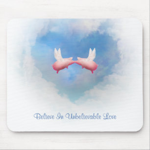 Flying Pigs Kiss-Ongelooflijk Love Mousepad Muismat