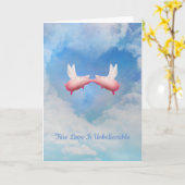 Flying Pigs Kissing-True Love is ongelooflijk Kaart (Gele Bloem)