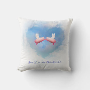 Flying Pigs Kissing-True Love is ongelooflijk Kussen