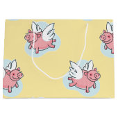 Flying Pigs New Baby Yellow L Gift Bag Groot Cadeauzakje (Voorkant)