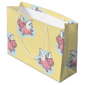 Flying Pigs New Baby Yellow L Gift Bag Groot Cadeauzakje (Achterkant Gekanteld)
